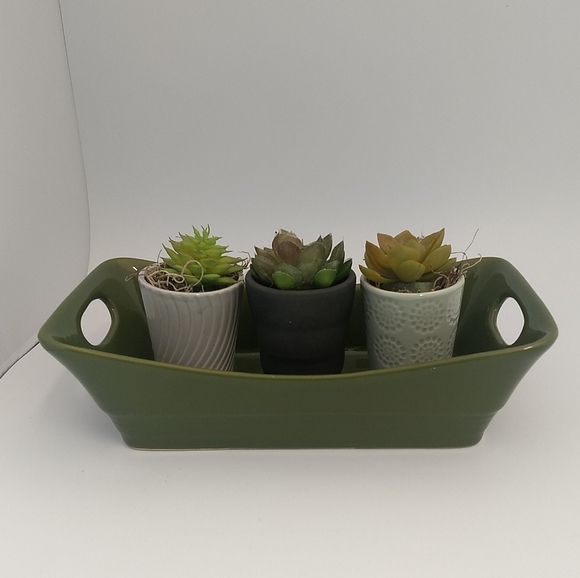 Olive Green attractive design rectangular roaster, Planter, Bowl 11" by … - Picture 9 of 9